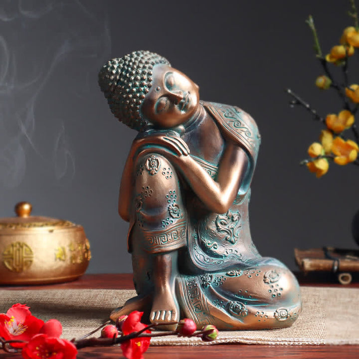 Buddha Stonesチベットの瞑想仏 静寂の樹脂像 装飾