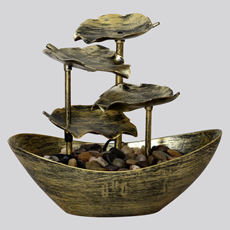 Buddha Stones蓮の葉型 滝 噴水 卓上装飾品 LEDライト付き ホームオフィス デスクトップ装飾 - image 10