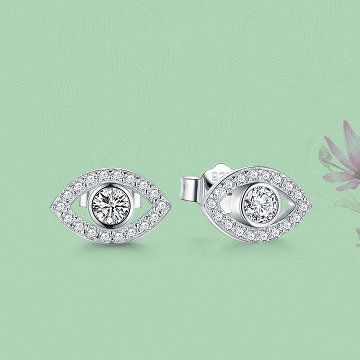 Buddha Stones925スターリングシルバー 邪眼シンボル 守護スタッドピアス