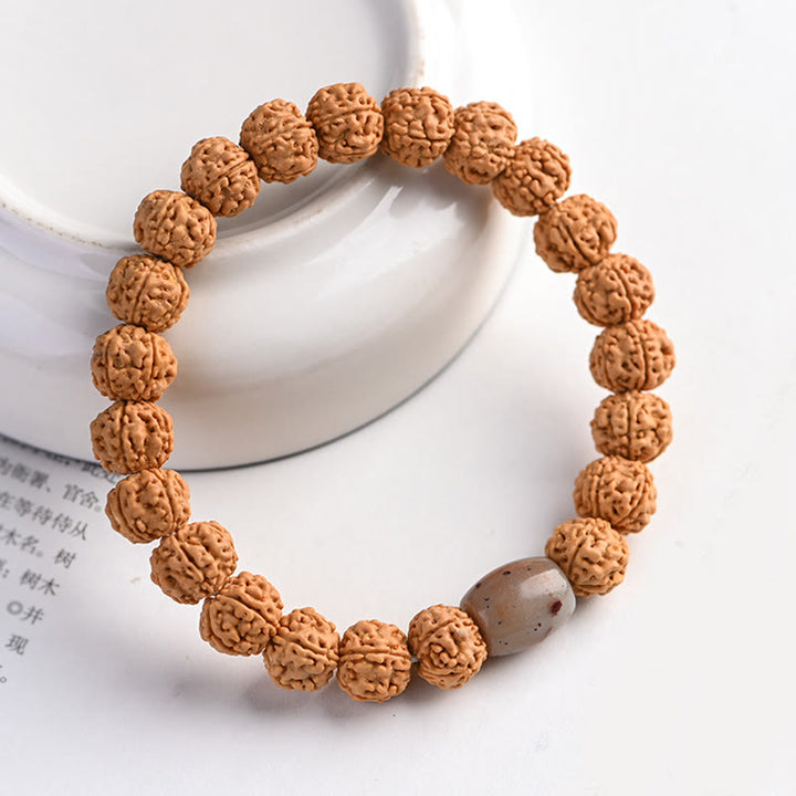 Buddha Stonesチベット ルドラークシャ 菩提樹 富と縁起のブレスレット