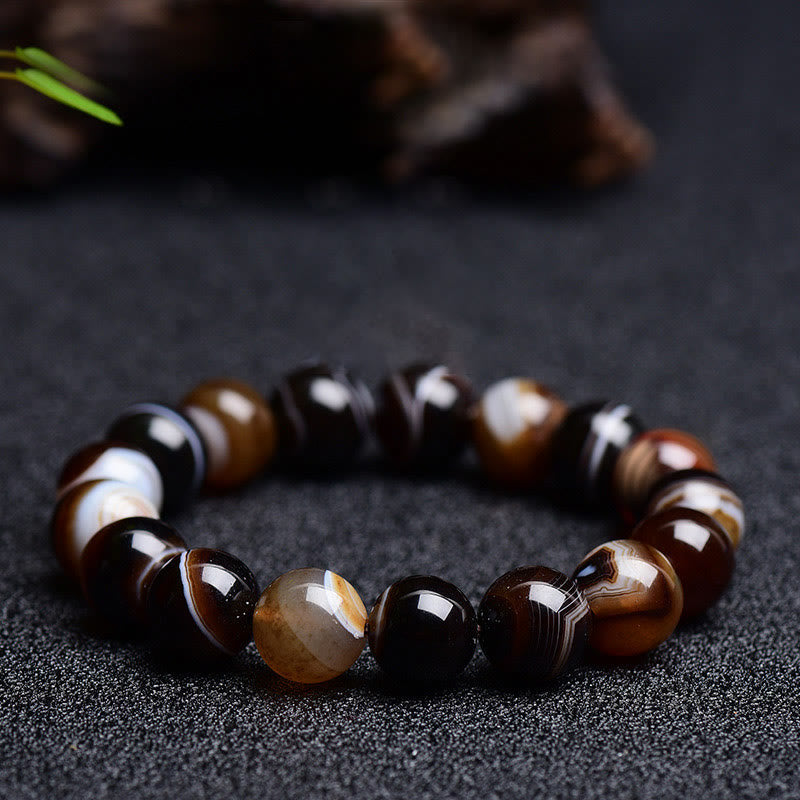 Buddha Stonesチベット産サードニクス 幸福のポジティブなブレスレット