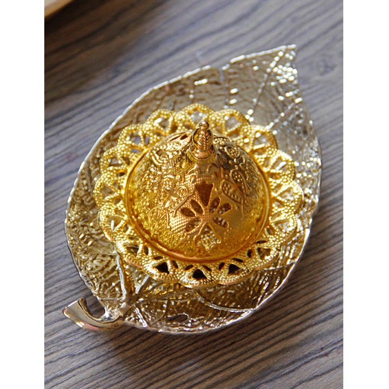 チベットの金箔ミニコースター瞑想用香炉