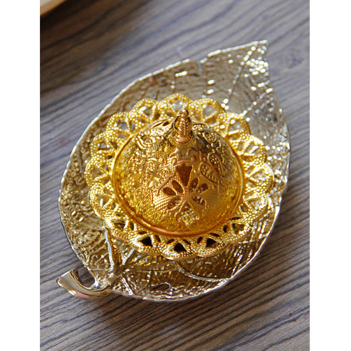 チベットの金箔ミニコースター瞑想用香炉