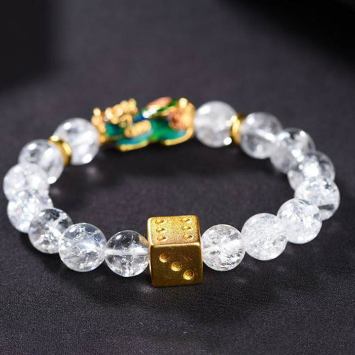 Buddha Stones色が変わるPiXiuホワイトクリスタルダイス開運財運ブレスレット