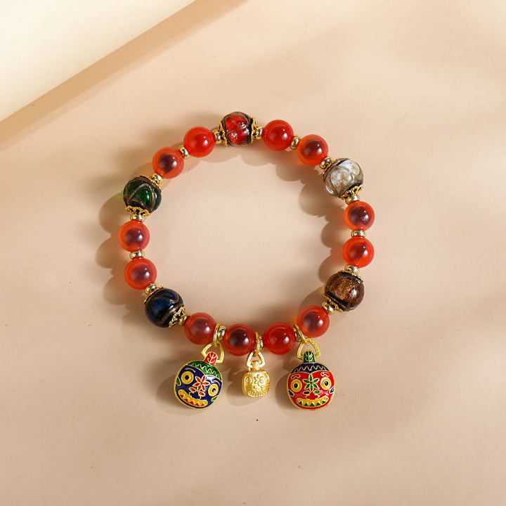 Buddha Stonesカラフル キャンディ瑪瑙 金 呑み込み獣 家族 柳 ガラス ビーズ 強さ ブレスレット