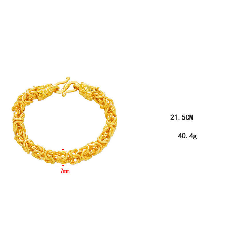 Buddha Stones24Kゴールドメッキ 双頭龍守護ブレスレット