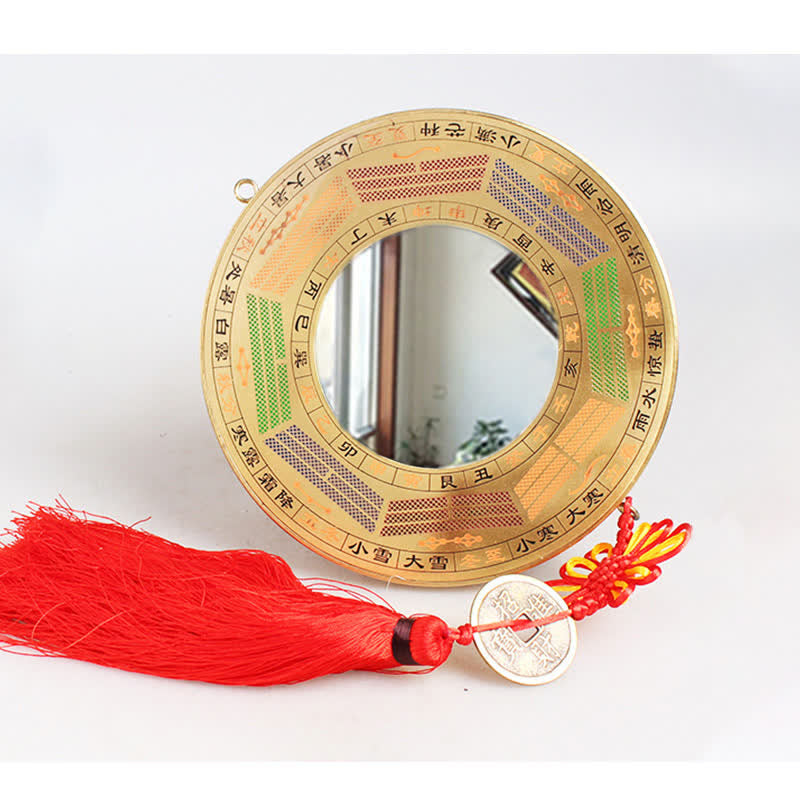 風水八卦図 銅貨 中国結び バランスエネルギーマップ - 19cm - 四季八卦図 - 凹面鏡 - image 16