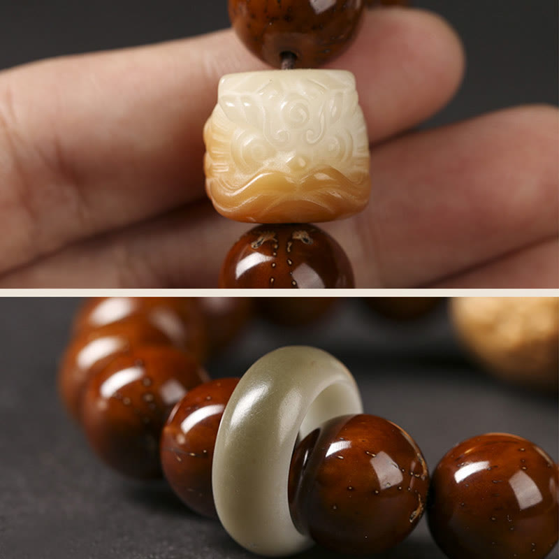 Buddha Stones紫菩提樹の種踊る獅子の知恵のブレスレット