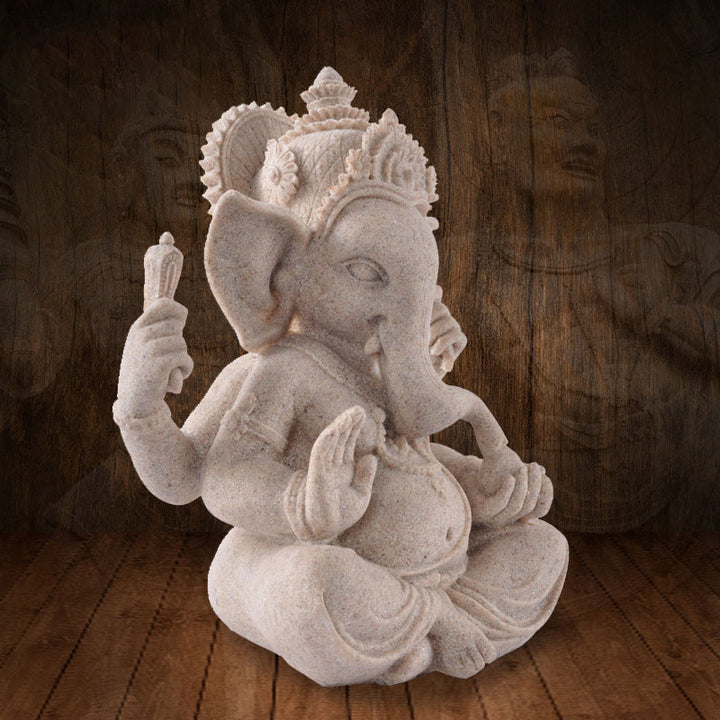 Buddha Stonesガネーシャ ガンパティ 象の像 富の祝福 室内装飾 - image 3