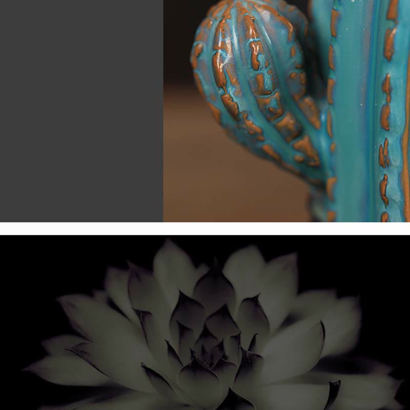 サボテンセラミックヒーリング逆流煙噴水香炉 - image 5