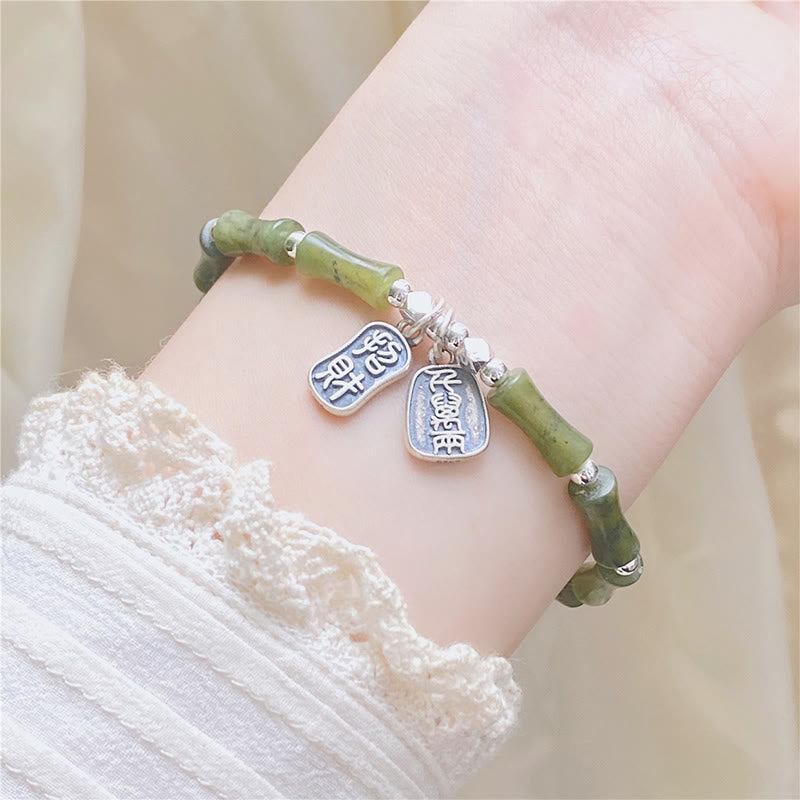 Buddha Stones925 スターリングシルバー 竹翡翠 幸運の猫福キャラクター 幸運の豊かさのブレスレット - image 6