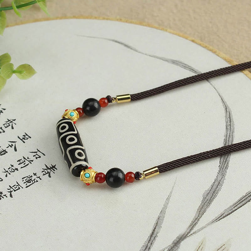 Buddha Stonesチベット九眼天珠守護の祝福紐ネックレスペンダント