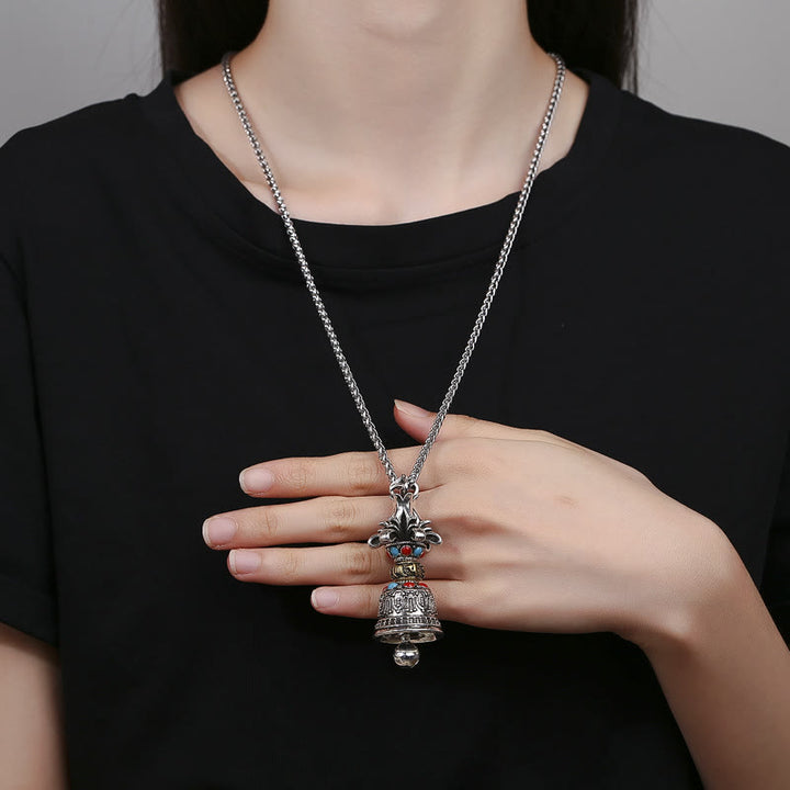 Buddha Stonesチベットオーム・マニ・パドメ・フムドルジェ金剛鐘強度ネックレスペンダント - image 5
