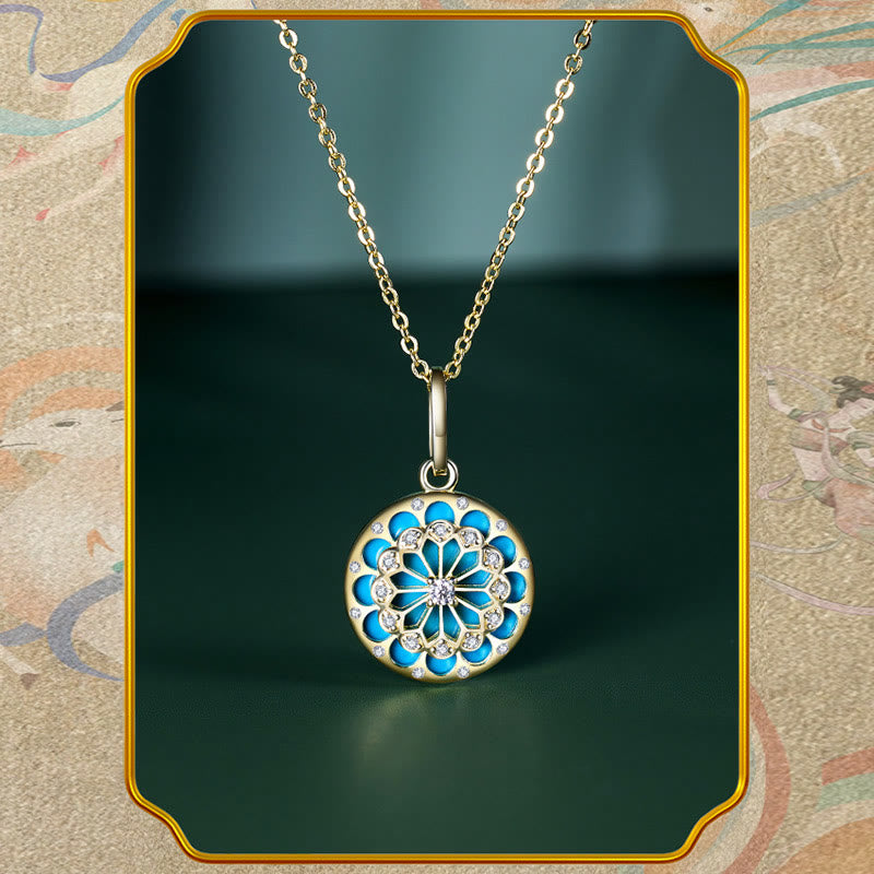 Buddha Stones925スターリングシルバー ラウンドターコイズ ジルコン 保護力 ネックレスペンダント