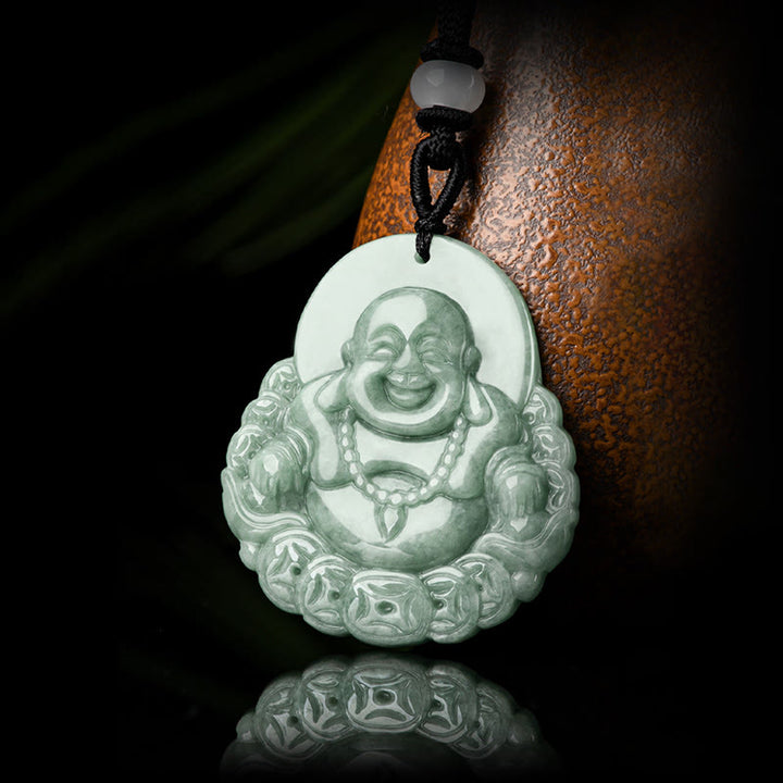 Buddha Stones笑う仏陀 天然翡翠 銅貨 豊穣のネックレスペンダント - image 6