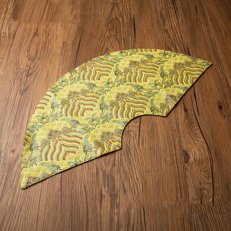 Buddha Stonesヴィンテージ海波竹梅刺繍カップマットパッドティーカップコースターカンフーティーマット