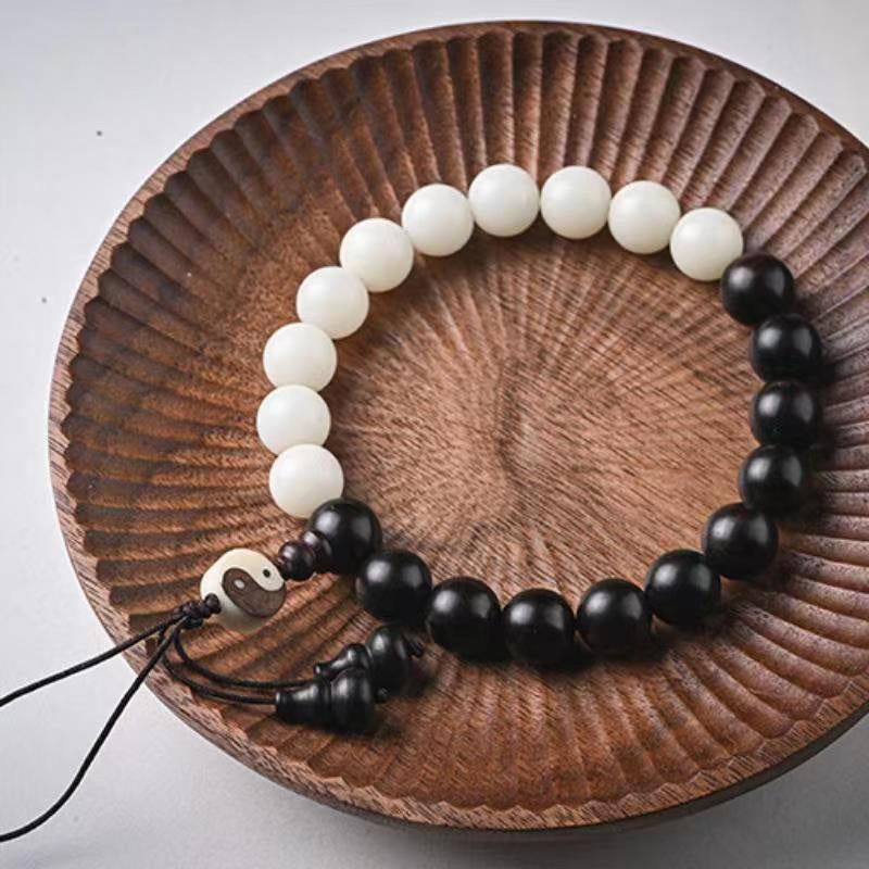Buddha Stones黒檀YinYang守護 ブレスレット 装飾