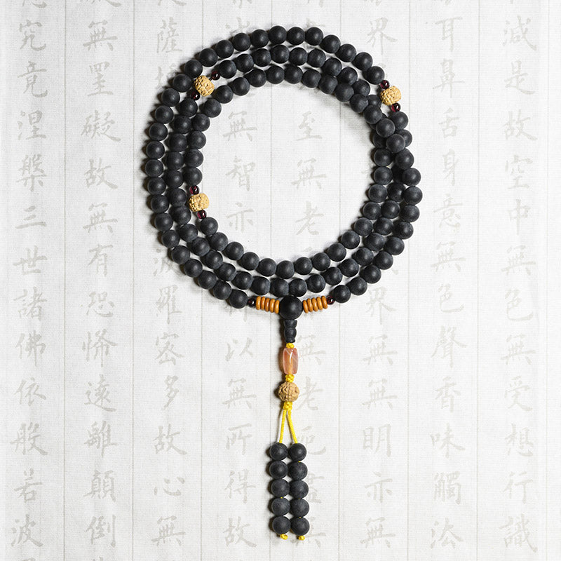 Buddha Stonesチベット数珠Mala菩提樹 赤瑪瑙 ヒーリングブレスレット
