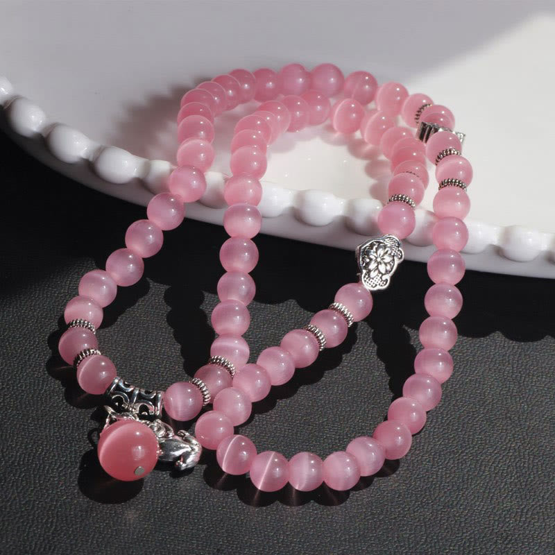 Buddha Stonesキャットアイ貔貅サポートトリプルラップブレスレット