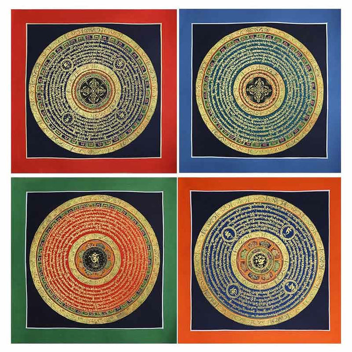 Buddha Stonesチベット 手作り タンカ 絵画 スピリチュアルな祝福 ブラインドボックス ランダムカラーパターン