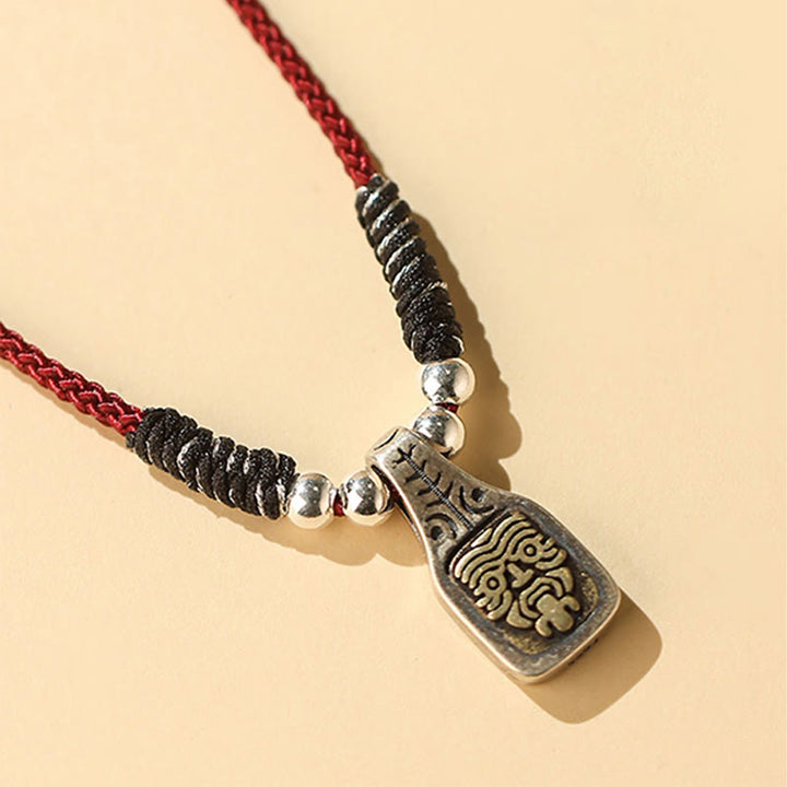 Buddha Stonesチベット 925 スターリングシルバー ザキラム 富の女神 守護 ロープネックレス ペンダント