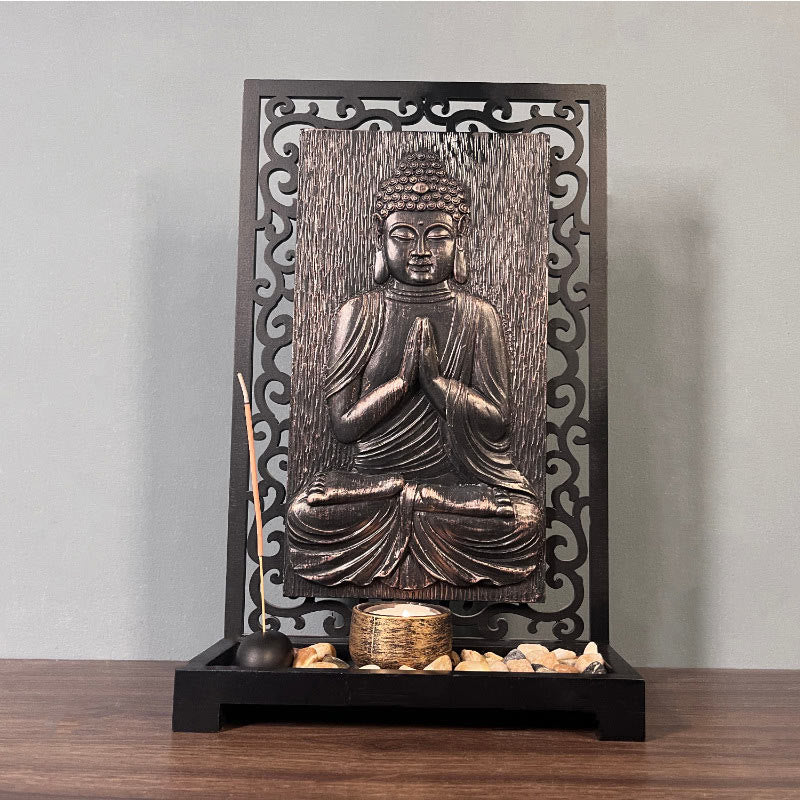Buddha Stones仏陀の慈悲 静寂 家庭用樹脂製 祈り 祭壇装飾