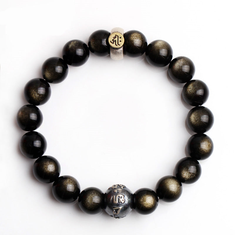 Buddha Stones十二支誕生仏黒曜石 浄化ブレスレット