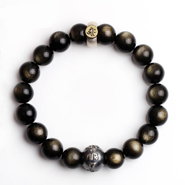 Buddha Stones十二支誕生仏黒曜石 浄化ブレスレット