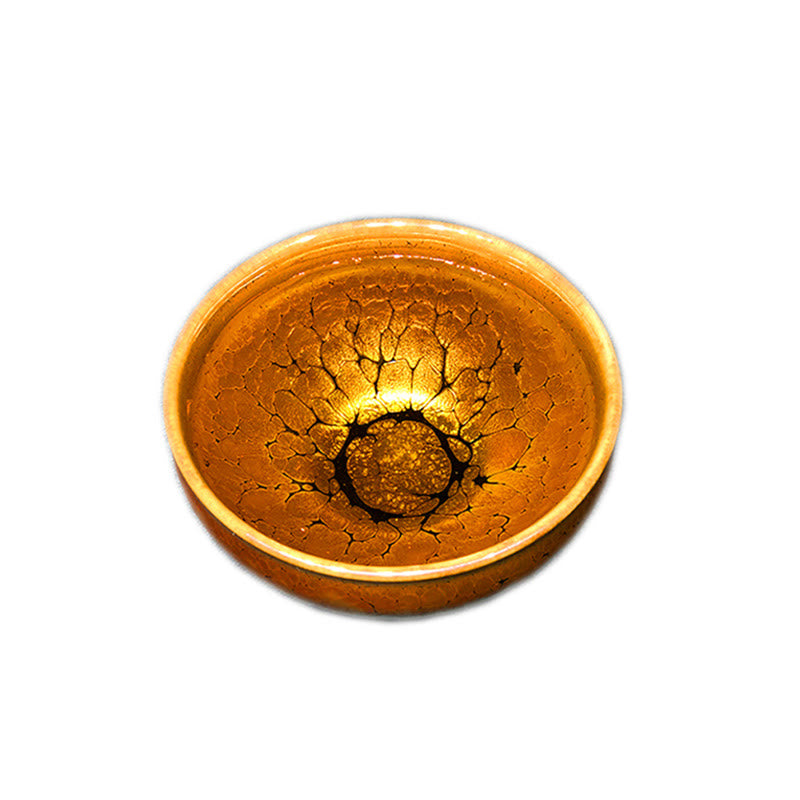 Buddha Stonesゴールドスポットパターン中国Jianzhanセラミックティーカップカンフーティーカップボウルギフトボックス付き