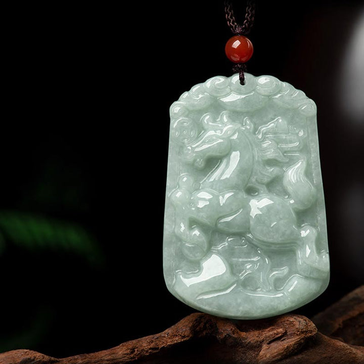 Buddha Stones天然翡翠12星座の豊穣のお守りペンダントネックレス