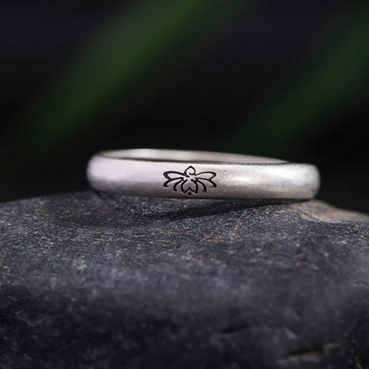 Buddha Stones925スターリングシルバー 蓮の花 悟りのリング