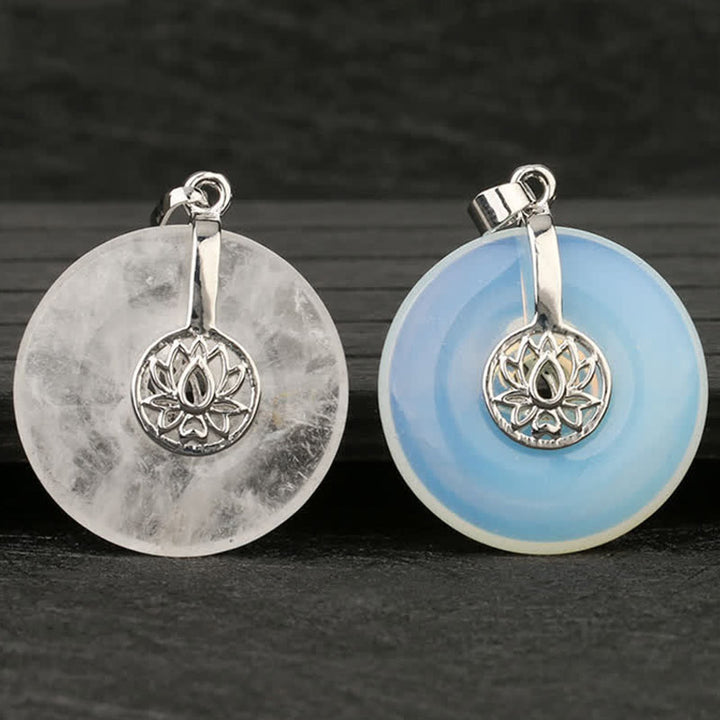 Buddha Stones各種クリスタルアメジストピンククリスタルロータスヒーリングネックレスペンダント - image 23