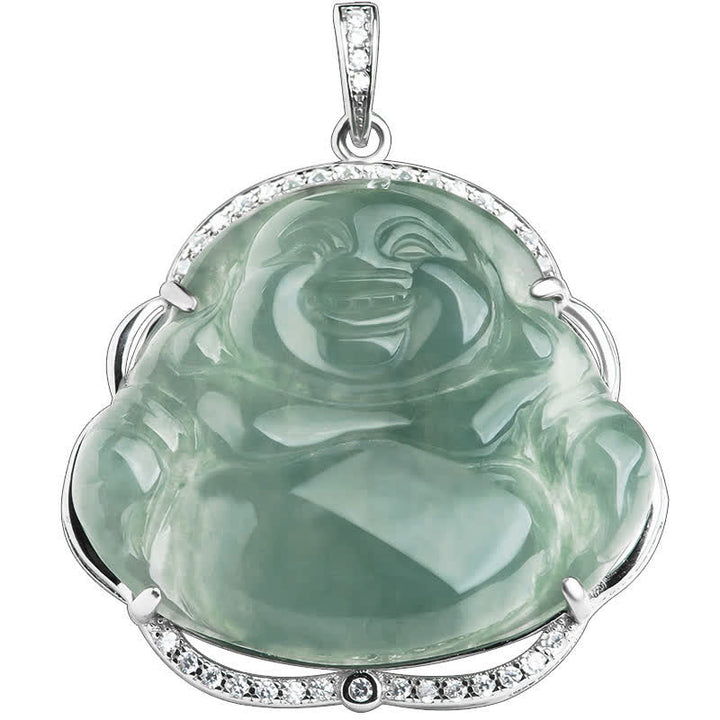 Buddha Stones925スターリングシルバー 笑う仏陀 天然翡翠 幸運のネックレスチェーンペンダント - image 5