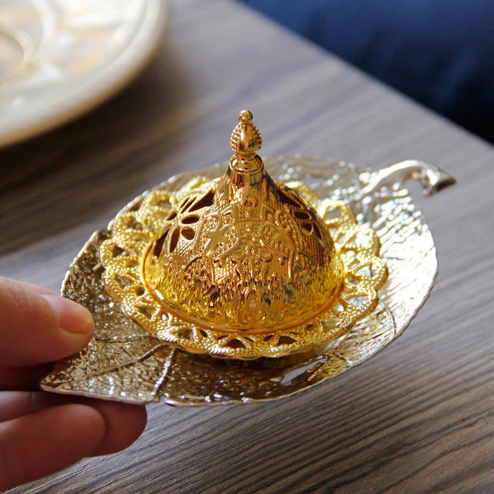 チベットの金箔ミニコースター瞑想用香炉