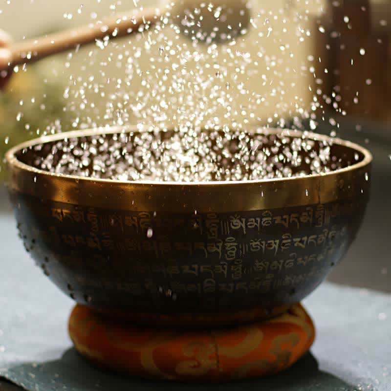 スートラシンギングボウル　ヒーリングと瞑想のための手作りポジティブエネルギーサウンドボウルセット - image 1