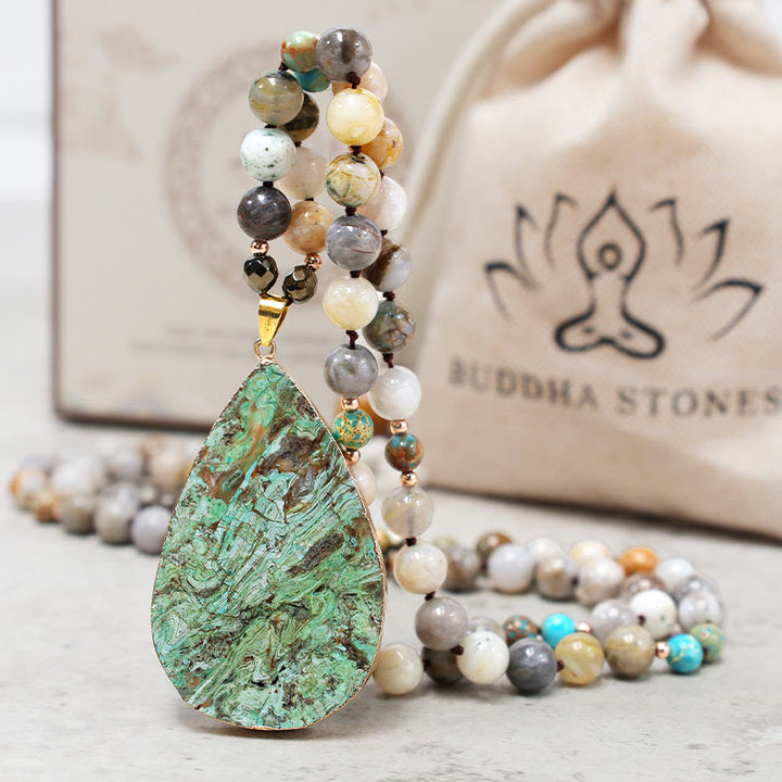 Buddha Stones天然オーシャンピカソジャスパービーズ ヒーリングネックレス