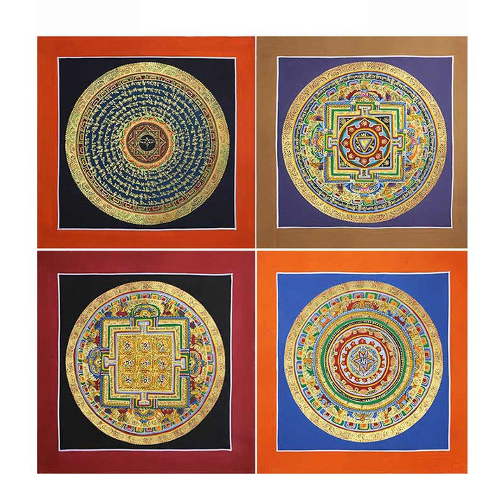 Buddha Stonesチベット 手作り タンカ 絵画 スピリチュアルな祝福 ブラインドボックス ランダムカラーパターン