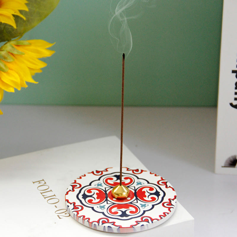 Buddha Stonesカラフル模様 陶器 祝福スティック 香炉