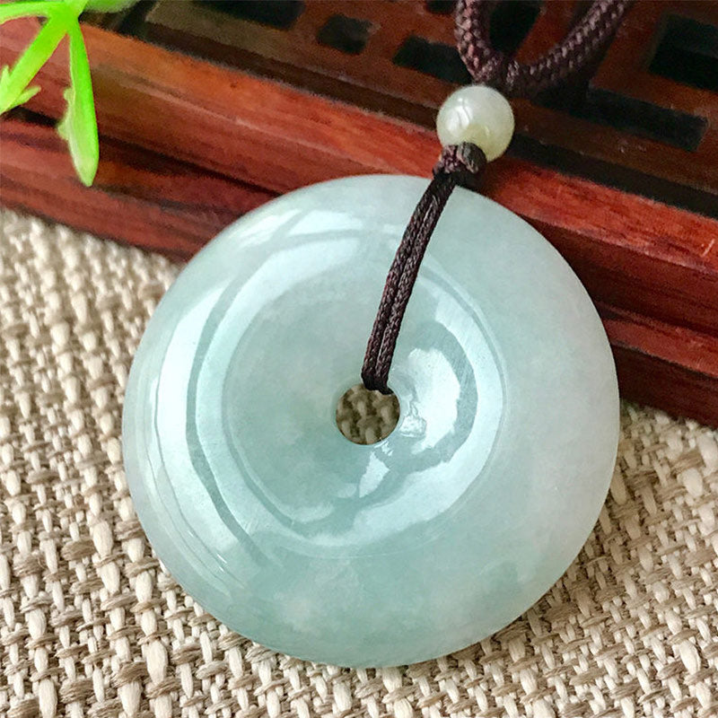 Buddha Stonesラウンド翡翠ストリング幸運ネックレスペンダント