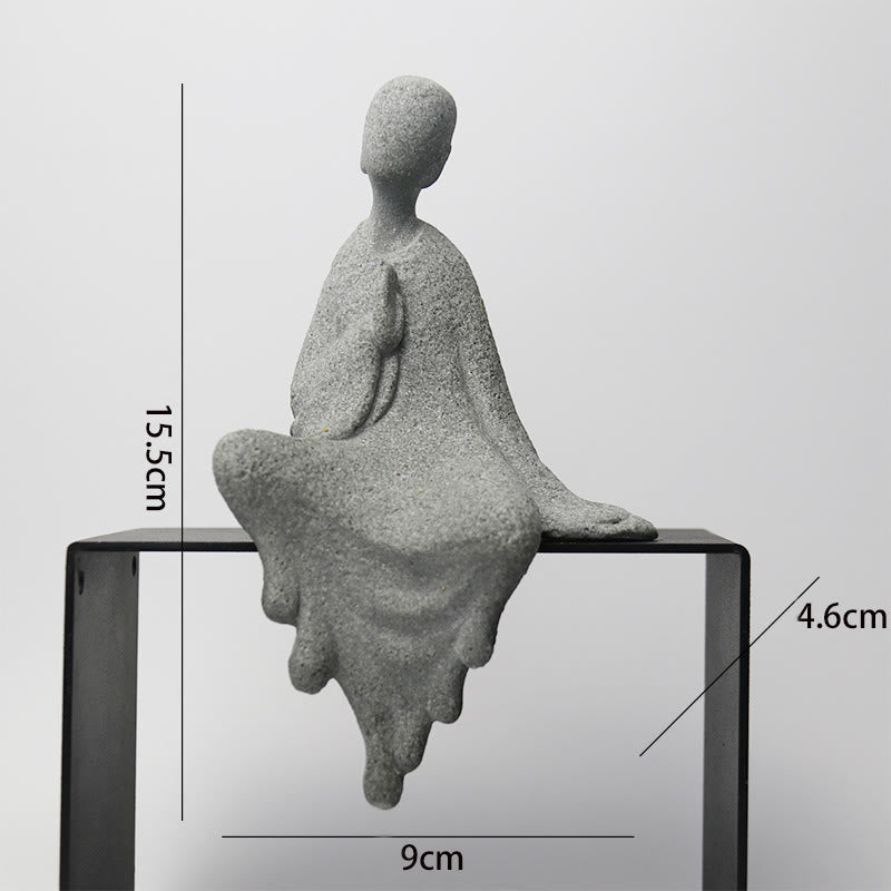 Buddha Stones瞑想 仏陀 僧侶 静寂 家の装飾 - 大型座像仏 9×4.6×15.5cm - image 21