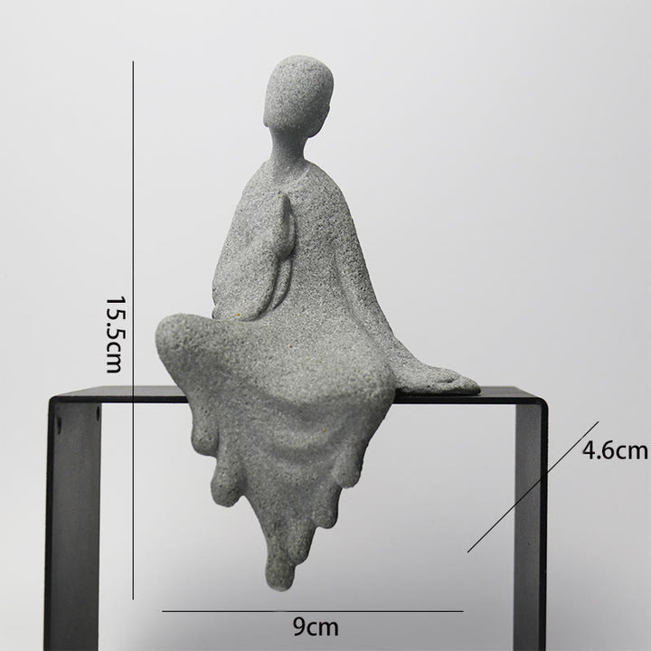 Buddha Stones瞑想 仏陀 僧侶 静寂 家の装飾 - 大型座像仏 9×4.6×15.5cm - image 21