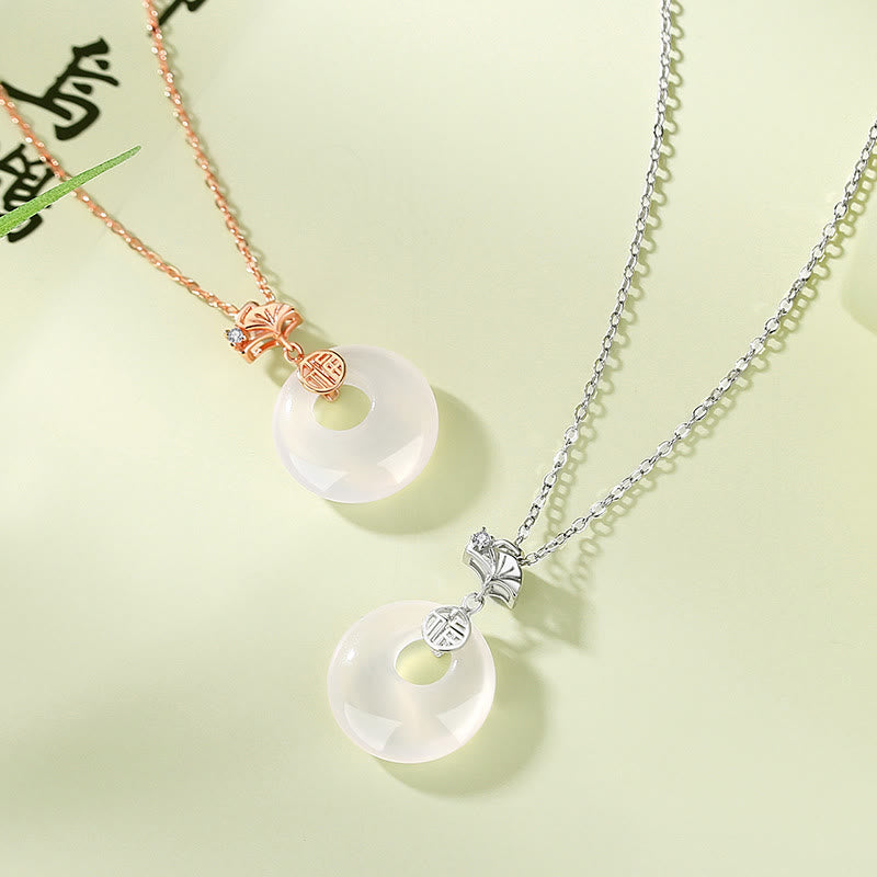 Buddha Stones925 スターリングシルバー イチョウの葉 蝶 ローズ カルセドニー 和田翡翠 平和バックル フーキャラクター ハーモニー ネックレス ペンダント