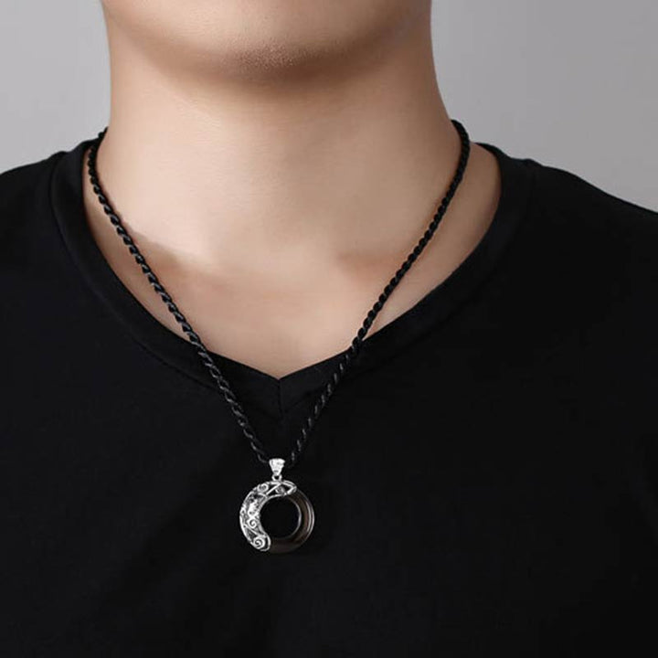 Buddha Stones12星座 アイスオブシディアン 祝福 ラウンドペンダントネックレス