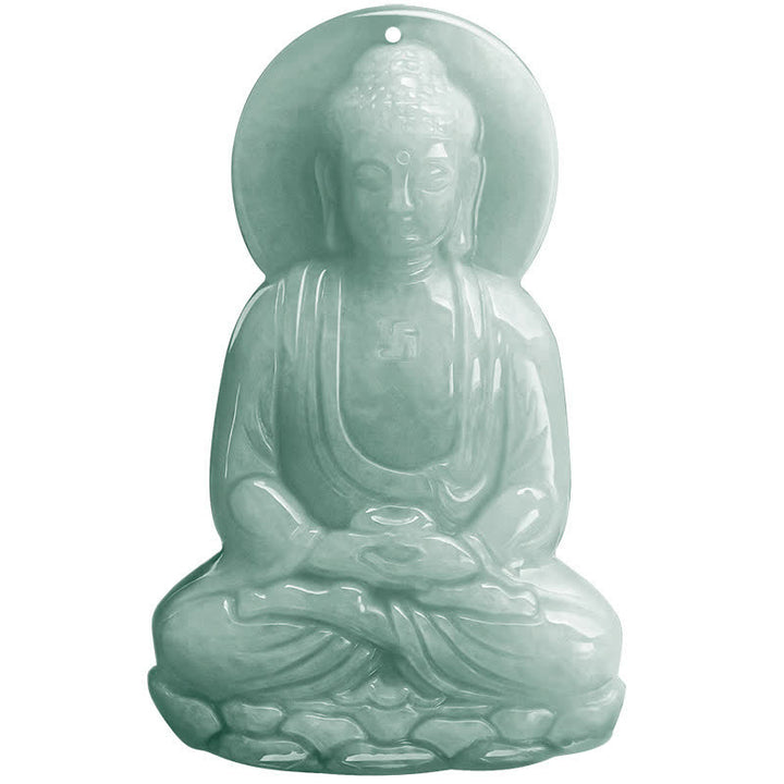 Buddha Stones阿弥陀仏 翡翠 お守り 慈悲の紐ネックレス - image 18