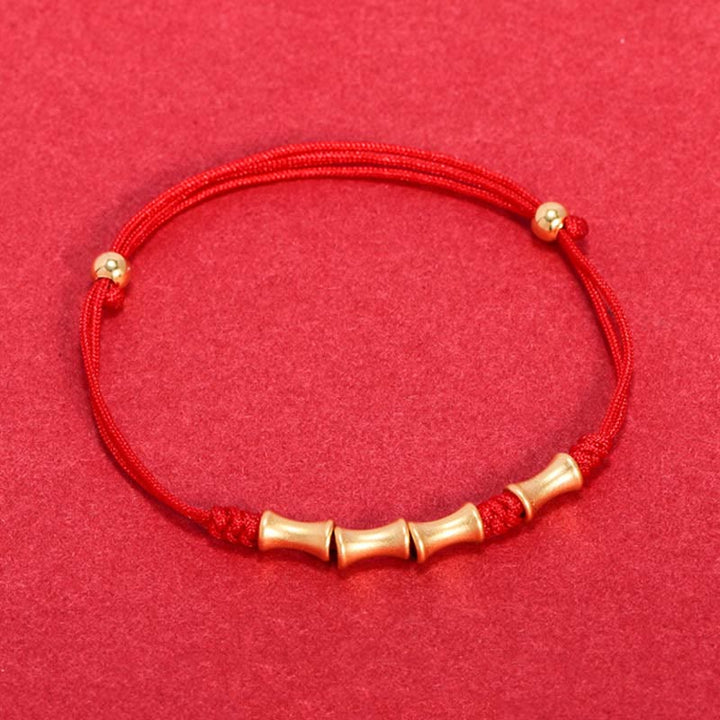 Buddha Stones925 スターリングシルバー 竹デザイン 守護幸運 編み込みブレスレット