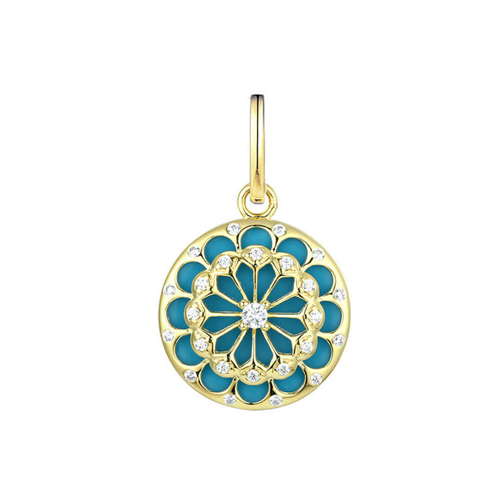 Buddha Stones925スターリングシルバー ラウンドターコイズ ジルコン 保護力 ネックレスペンダント
