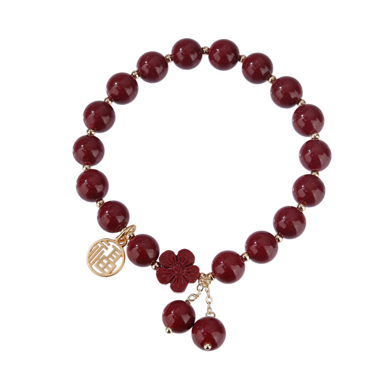 Buddha Stones辰砂福文字桜祝福ブレスレット