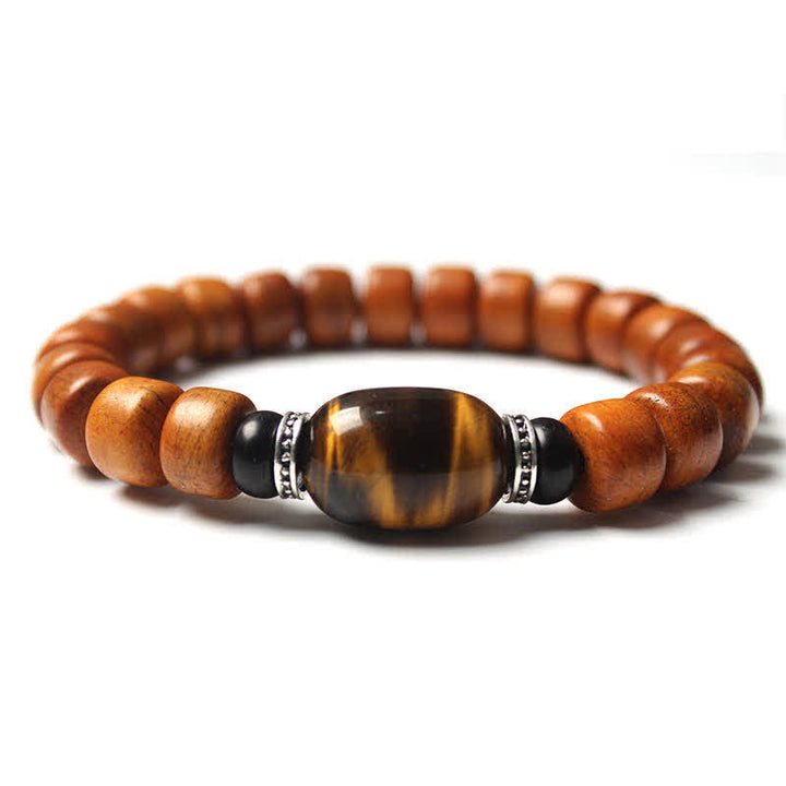 Buddha Stonesチベット骨ビーズオーム・マニ・パドメ・フム強さブレスレット