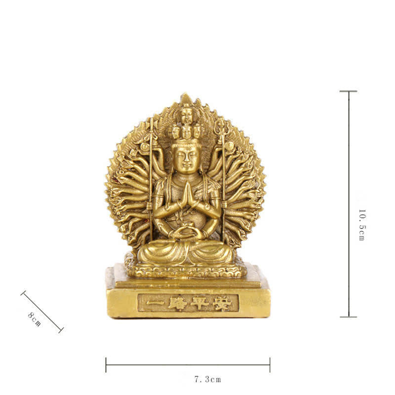 観音菩薩像 千手観音像 両面観音菩薩 守護 銅製 装飾品 - image 9
