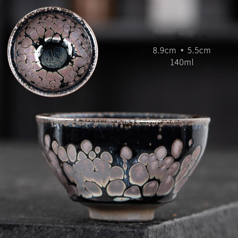 Buddha Stones手作りの桜桜デザイン中国Jianzhan陶器ティーカップカンフーティーカップ